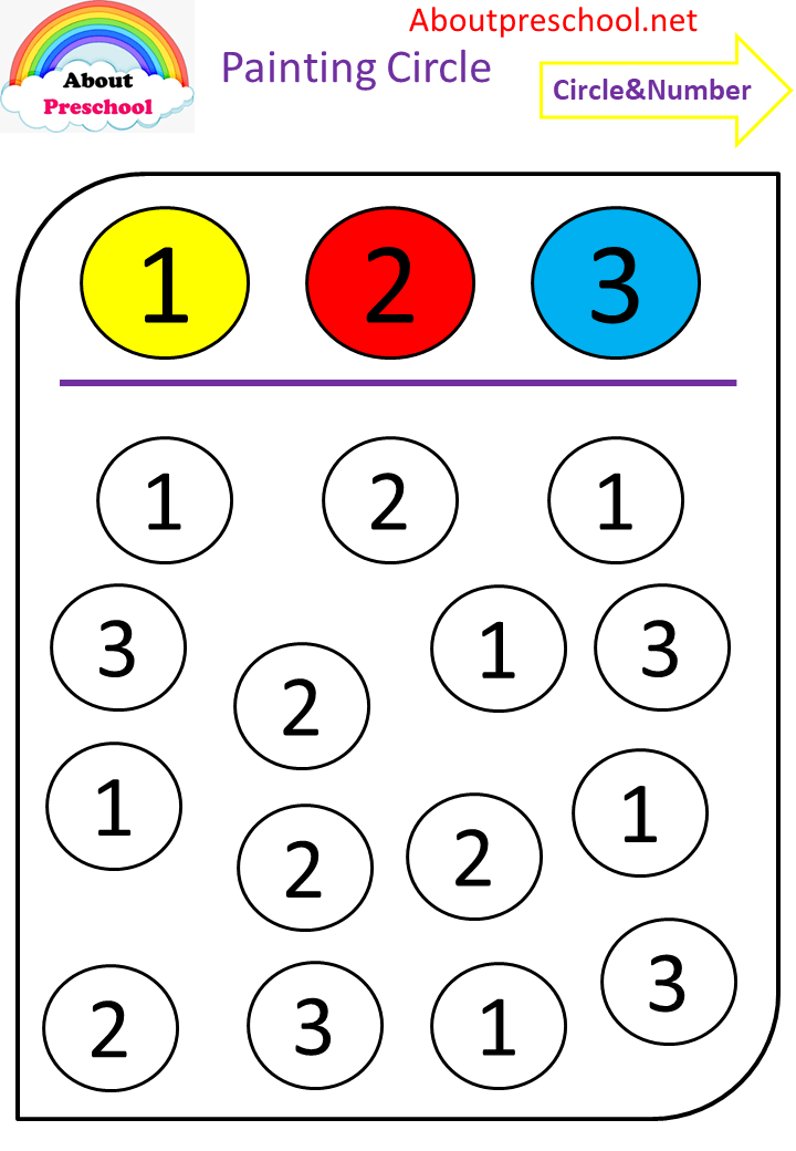 Fun circle painting 1-3 numbers