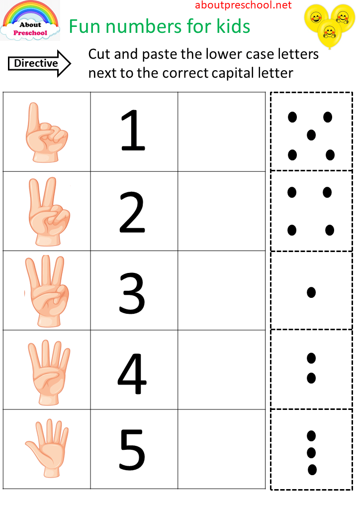 number matching about preschool