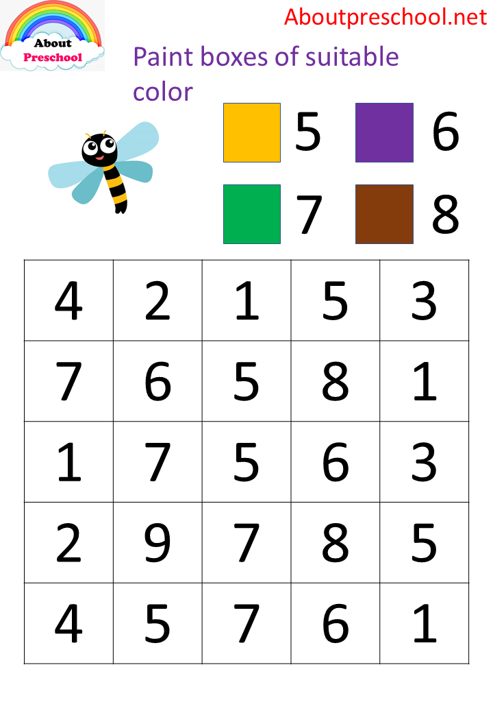 Numbers Painting 5 8 About Preschool