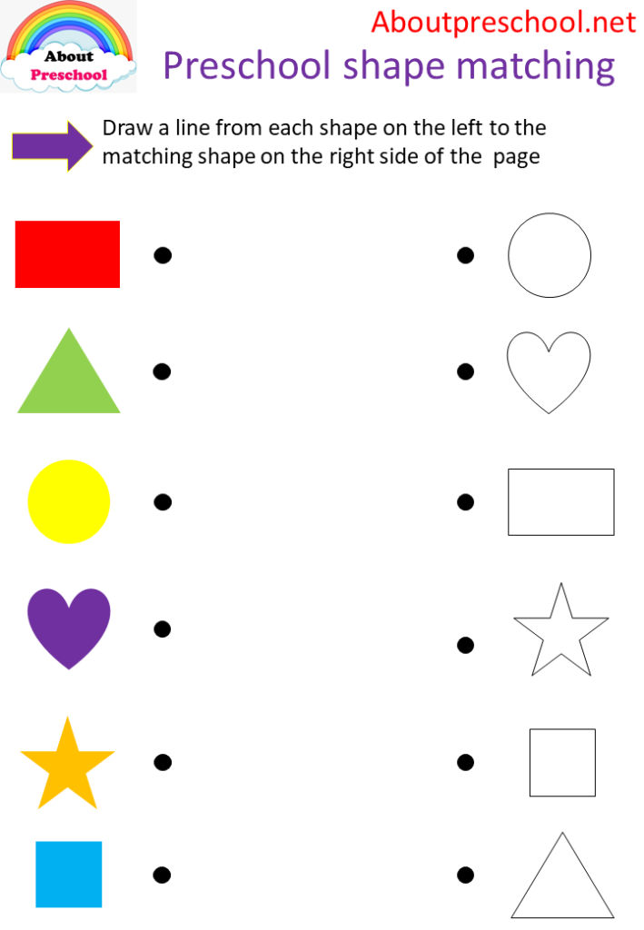 Free Printable Matching Shapes Worksheets - Printable Blank World