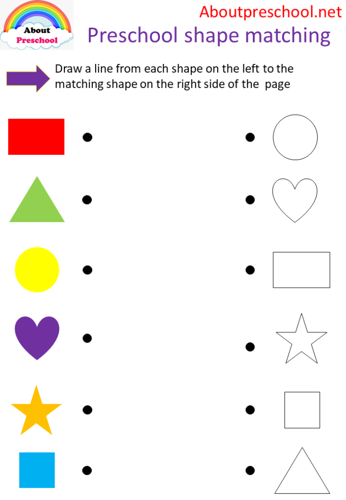 Free Printable Matching Shapes Worksheets Printable Blank World