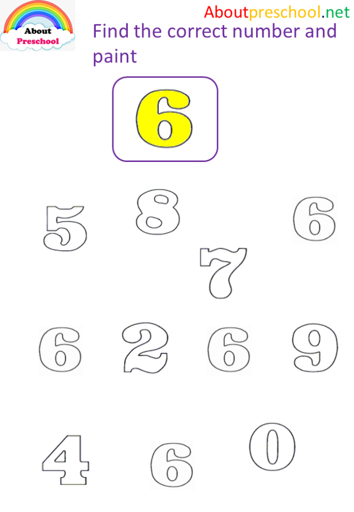 Preschool Number 6 Worksheet About Preschool