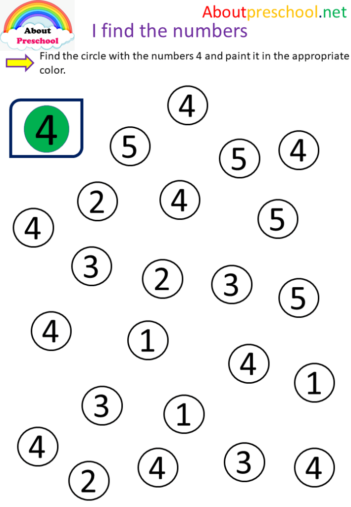 Finding Numbers Worksheets