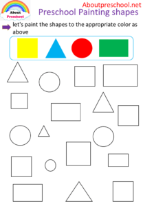 I paint the shapes in the appropriate color - About Preschool