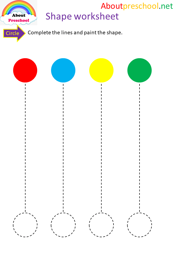 Preschool- I trace and color circles
