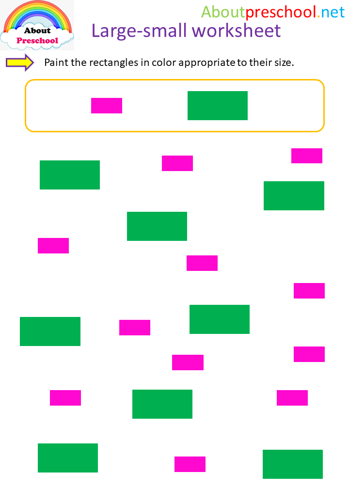 Preschool-Large-small worksheet-rectangle