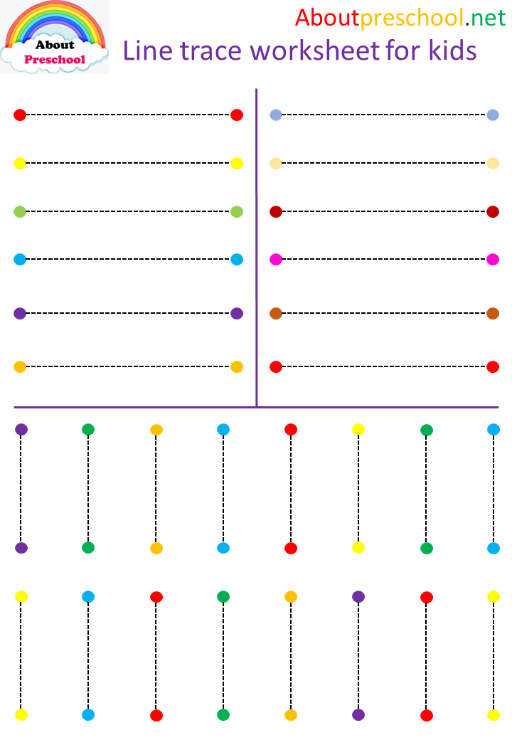 Preschool-Line Trace Worksheet For Kids - About Preschool