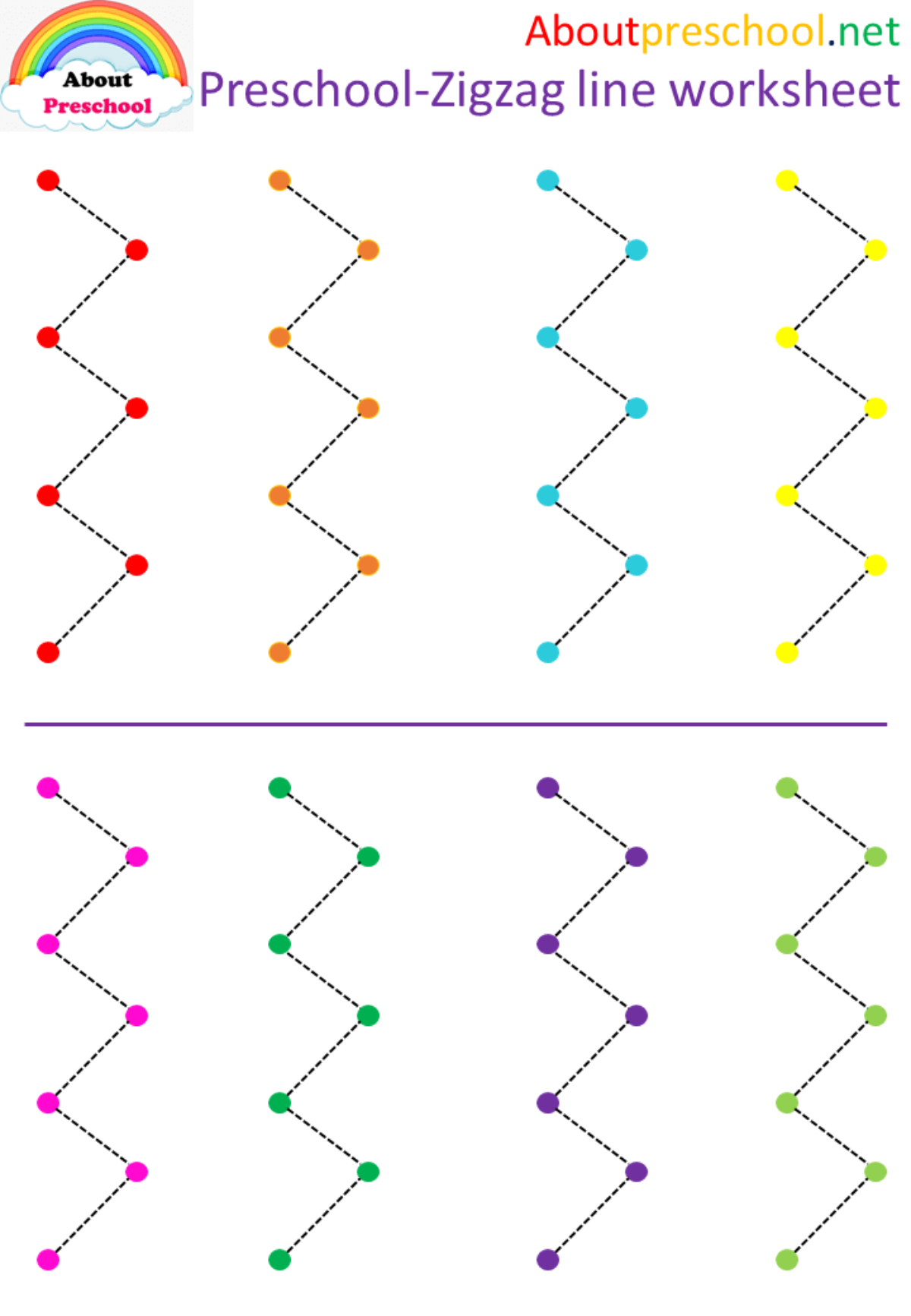 preschool zigzag line worksheet about preschool