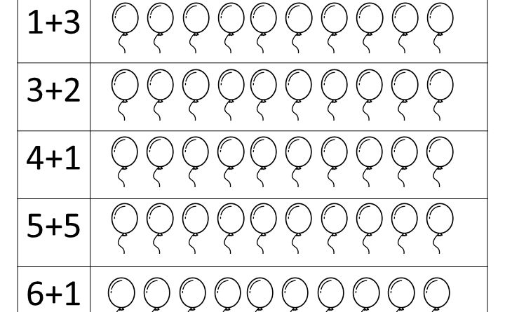 Preschool Addition Worksheet - Balloon - About Preschool