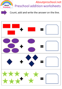 Preschool addition worksheets shapes-2 - About Preschool