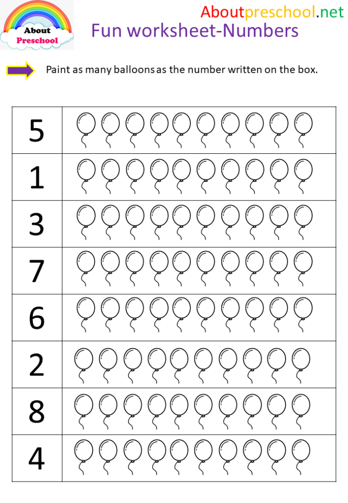 Numbers Activities For Preschoolers Learning Printable Gambaran