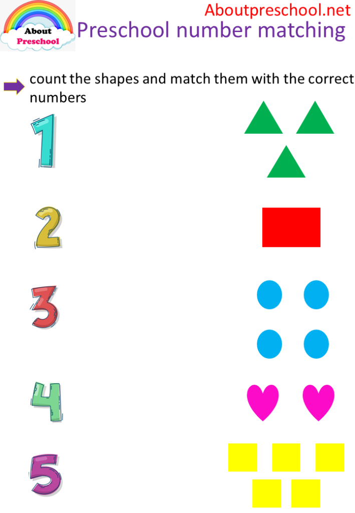 Preschool number and shapes matching - About Preschool