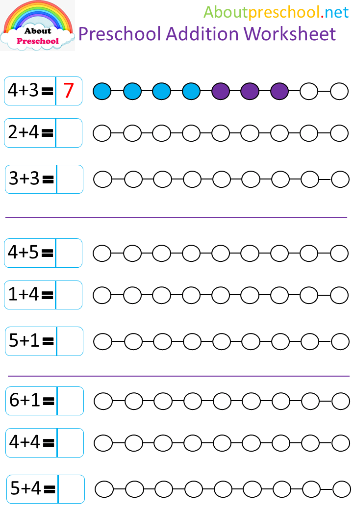 Preschool addition worksheet-8