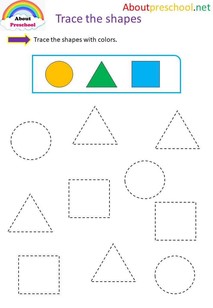 Preschool Trace the shapes 6