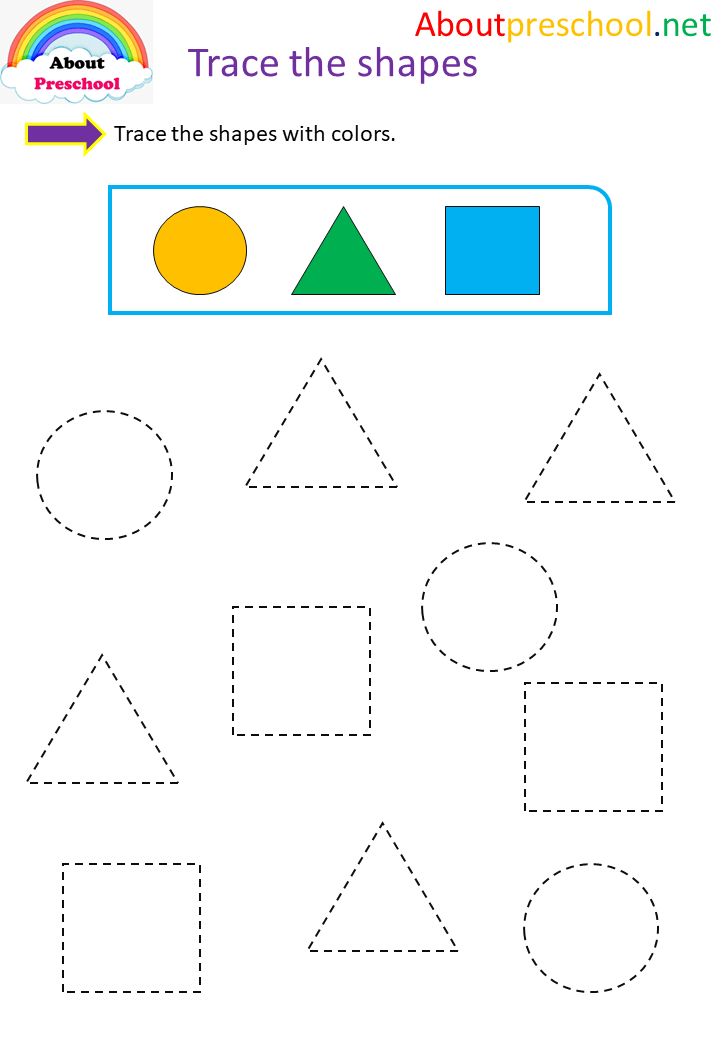 Preschool-Trace The Shapes – 6