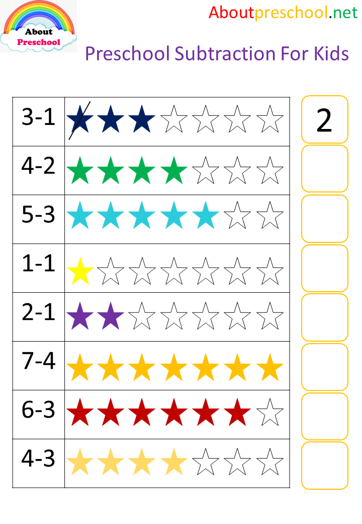 Preschool Subtraction For Kids 9 About Preschool
