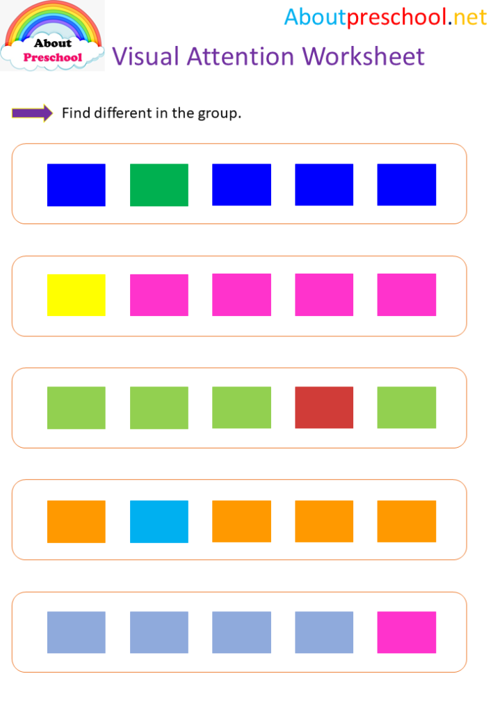 Visual Inattention Worksheet Preschool Visual Attention Worksheet -9 - About Preschool