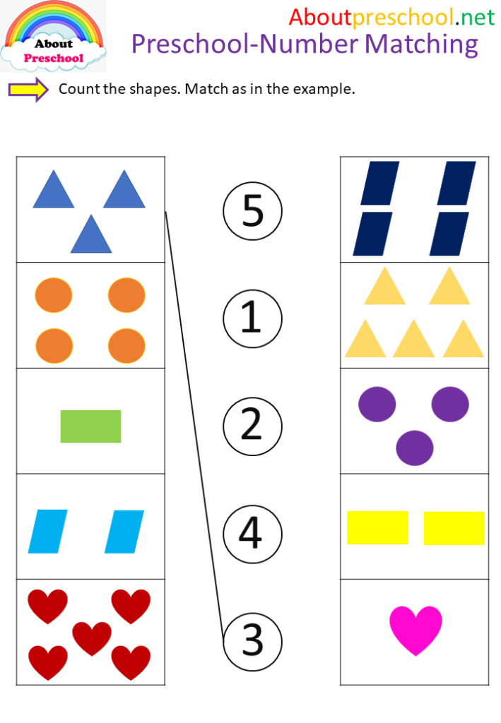 Number Matching Activities For Kindergarten