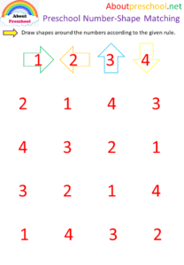 Preschool number shape matching 4