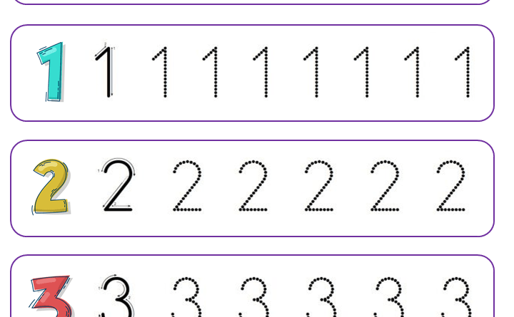 Preschool Number Trace Worksheet - About Preschool