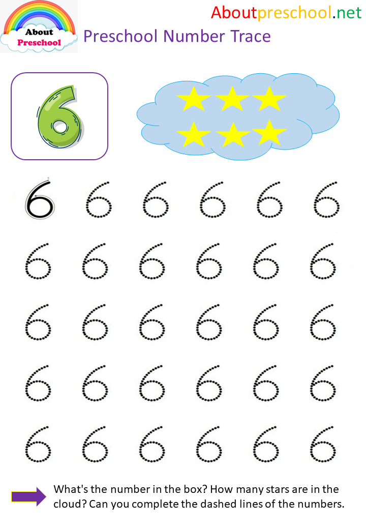 preschool number trace worksheet 9