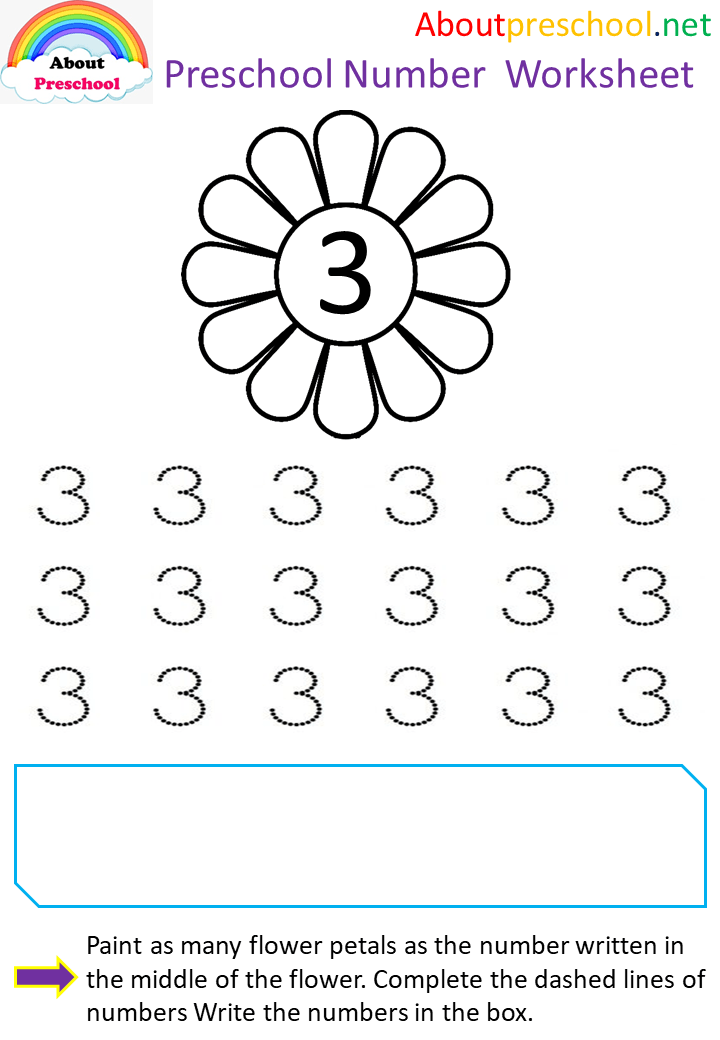 Number For Preschool Worksheet-3
