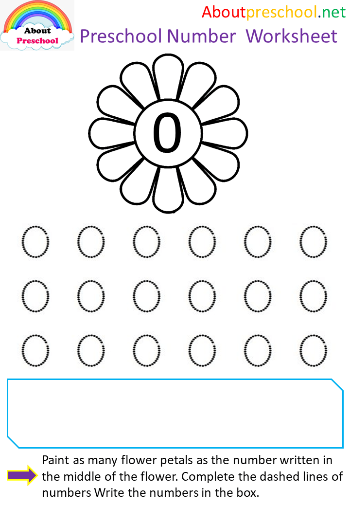 Number for preschool worksheet