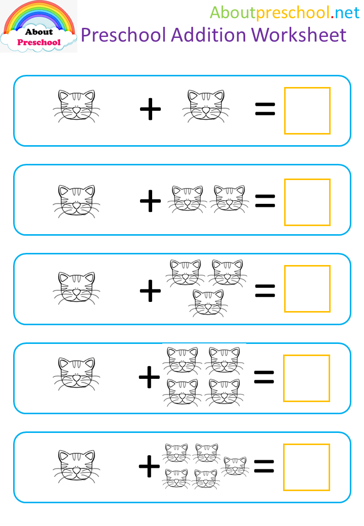 Preschool addition worksheet 19