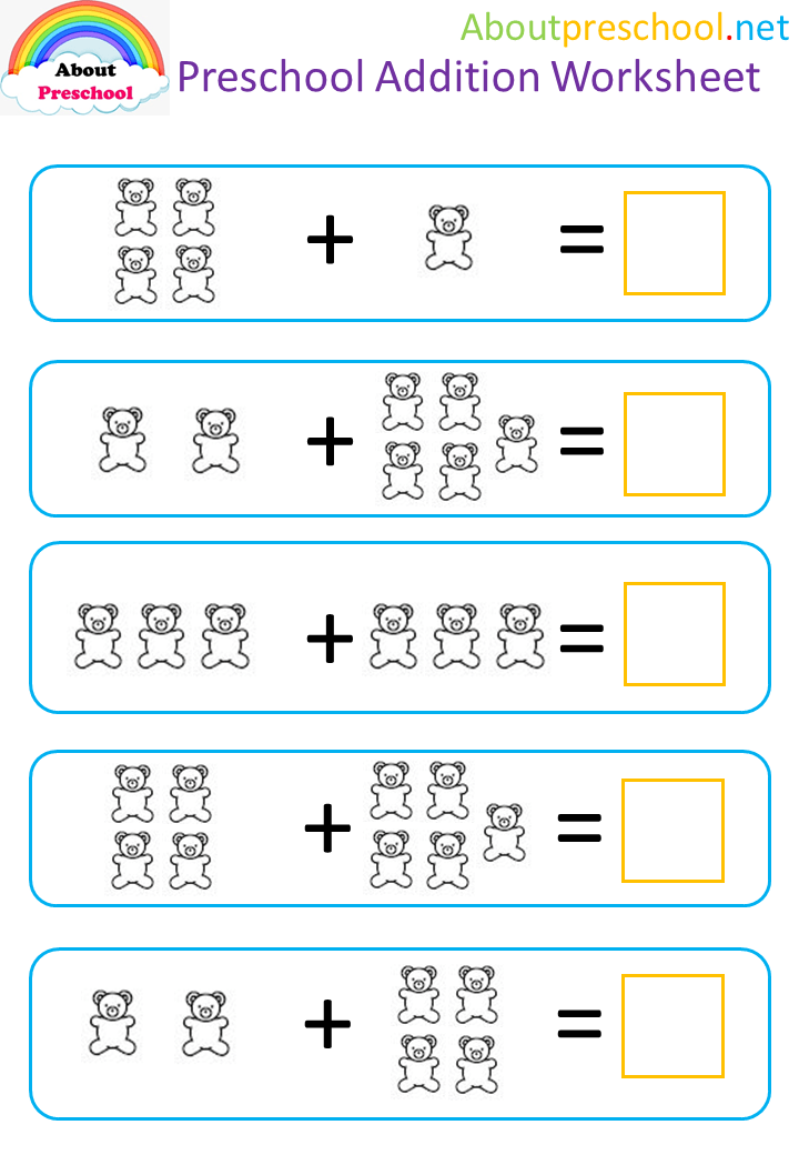 Preschool addition worksheet 26