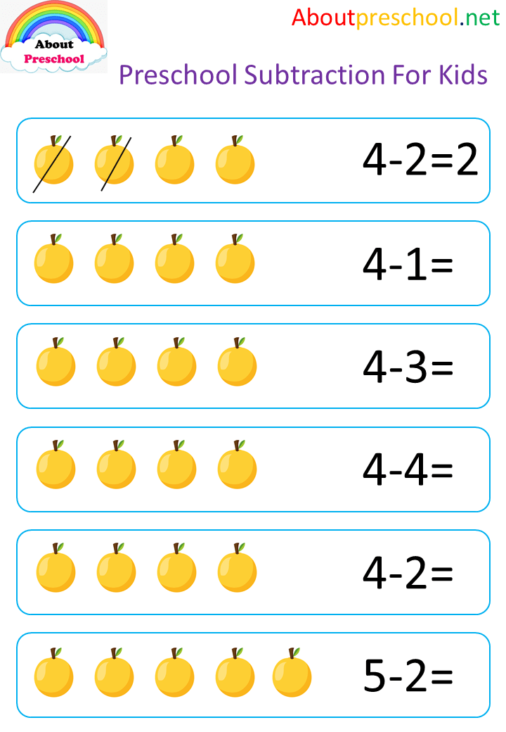 Preschool Subtraction For Kids 33 About Preschool