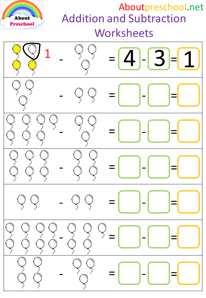 Addition and Subtraction Worksheets – 12