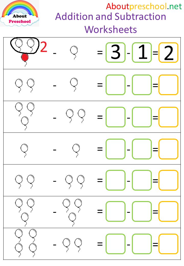 Addition and Subtraction Worksheets – 7