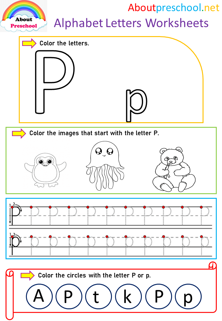 Alphabet Letters Worksheets-P