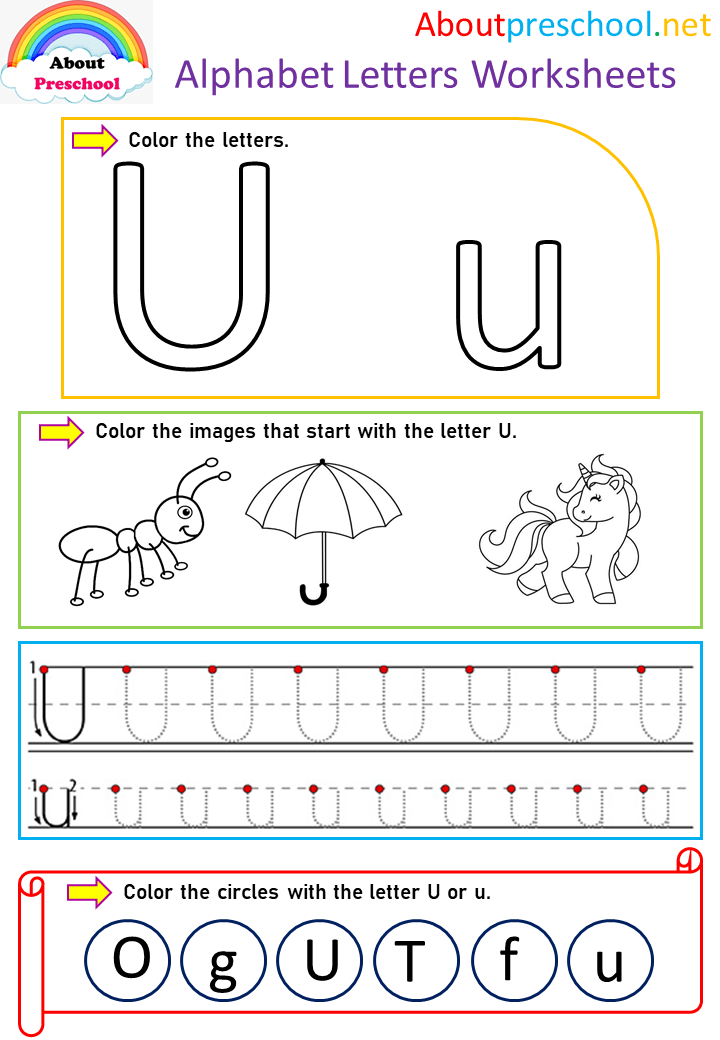 Alphabet Letters Worksheets-U