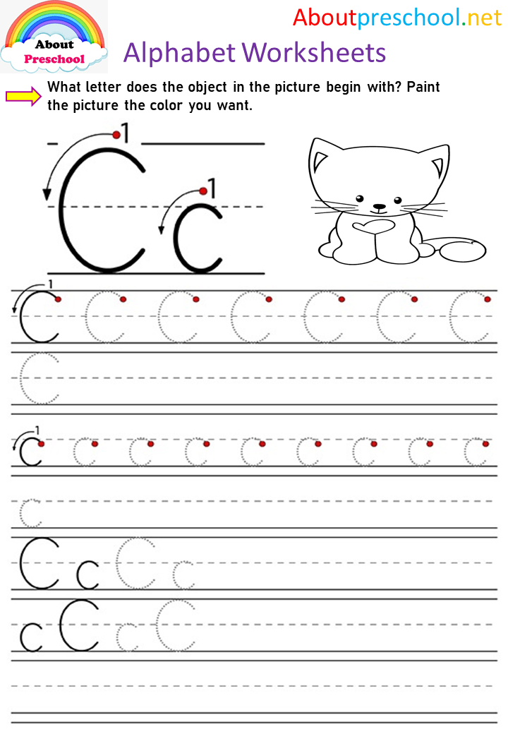 Alphabet Tracing Worksheets-C