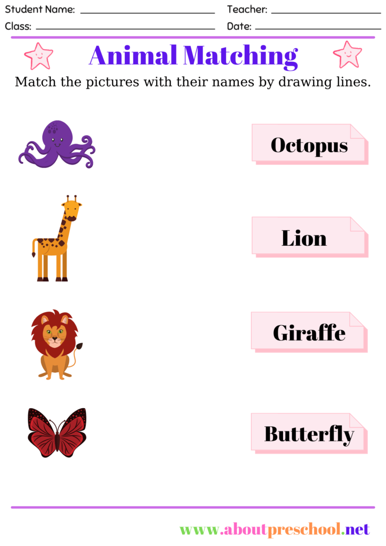 Preschool Matching Worksheets-18 - About Preschool