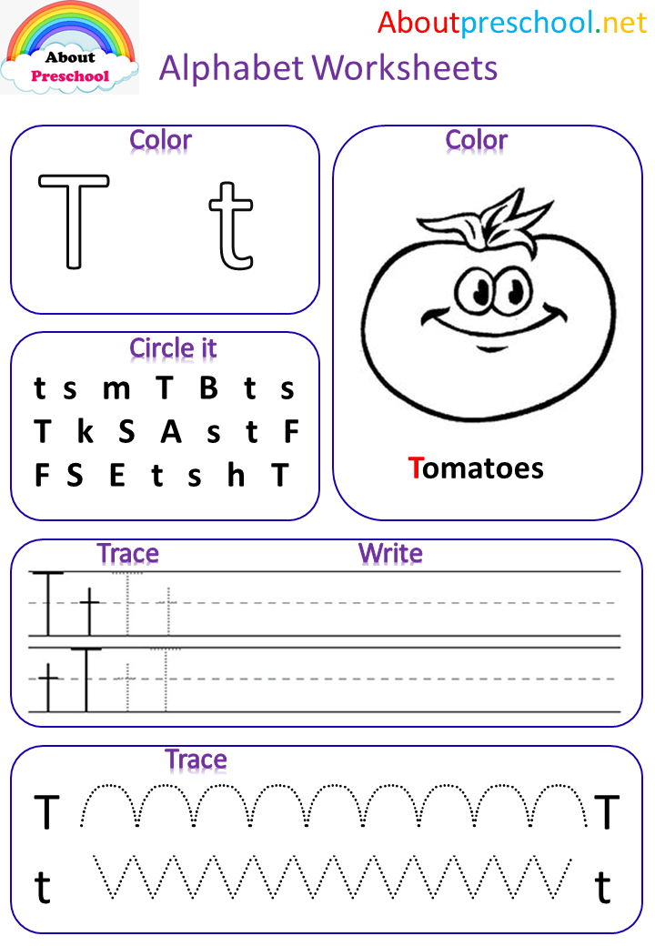 Alphabet Worksheets T