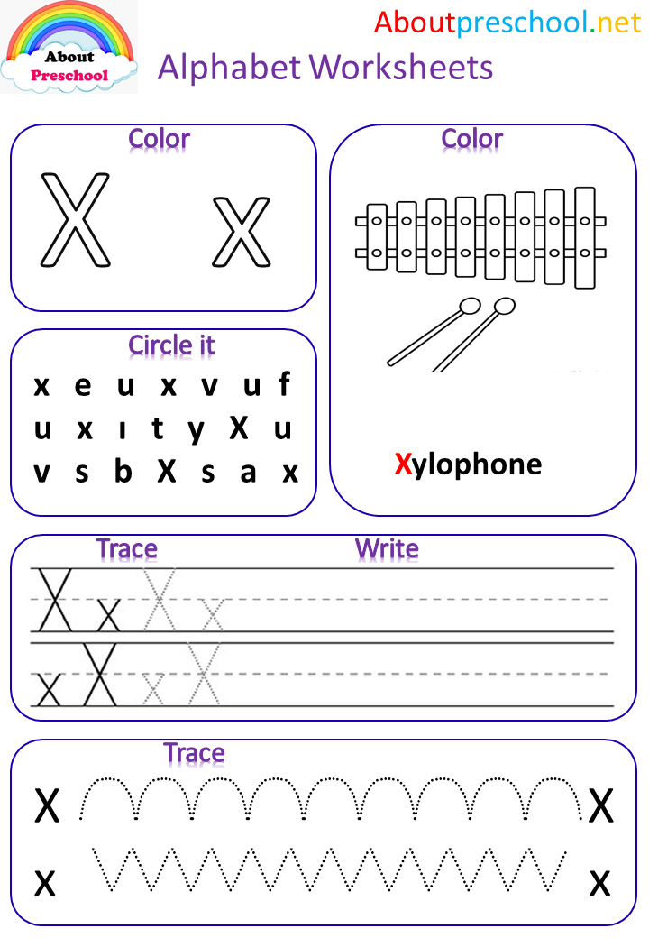 Alphabet Worksheets-X