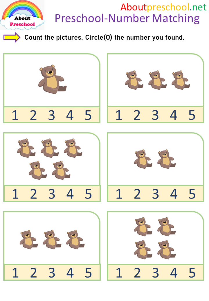 Preschool-Number Matching – 15