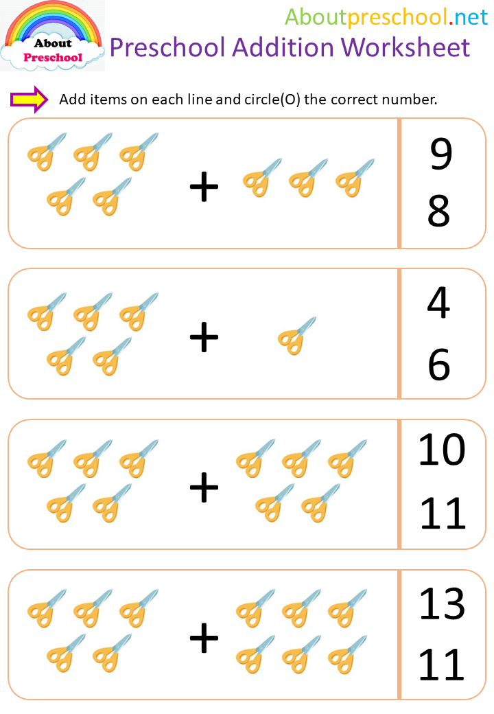 Preschool addition worksheet-42