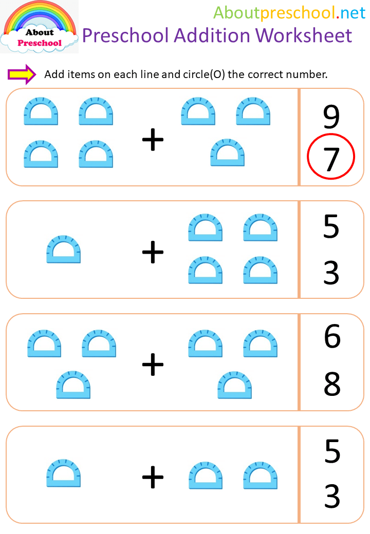 Preschool addition worksheet-50