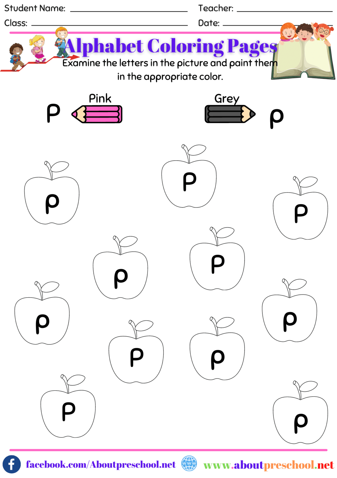 Alphabet Color Pages P