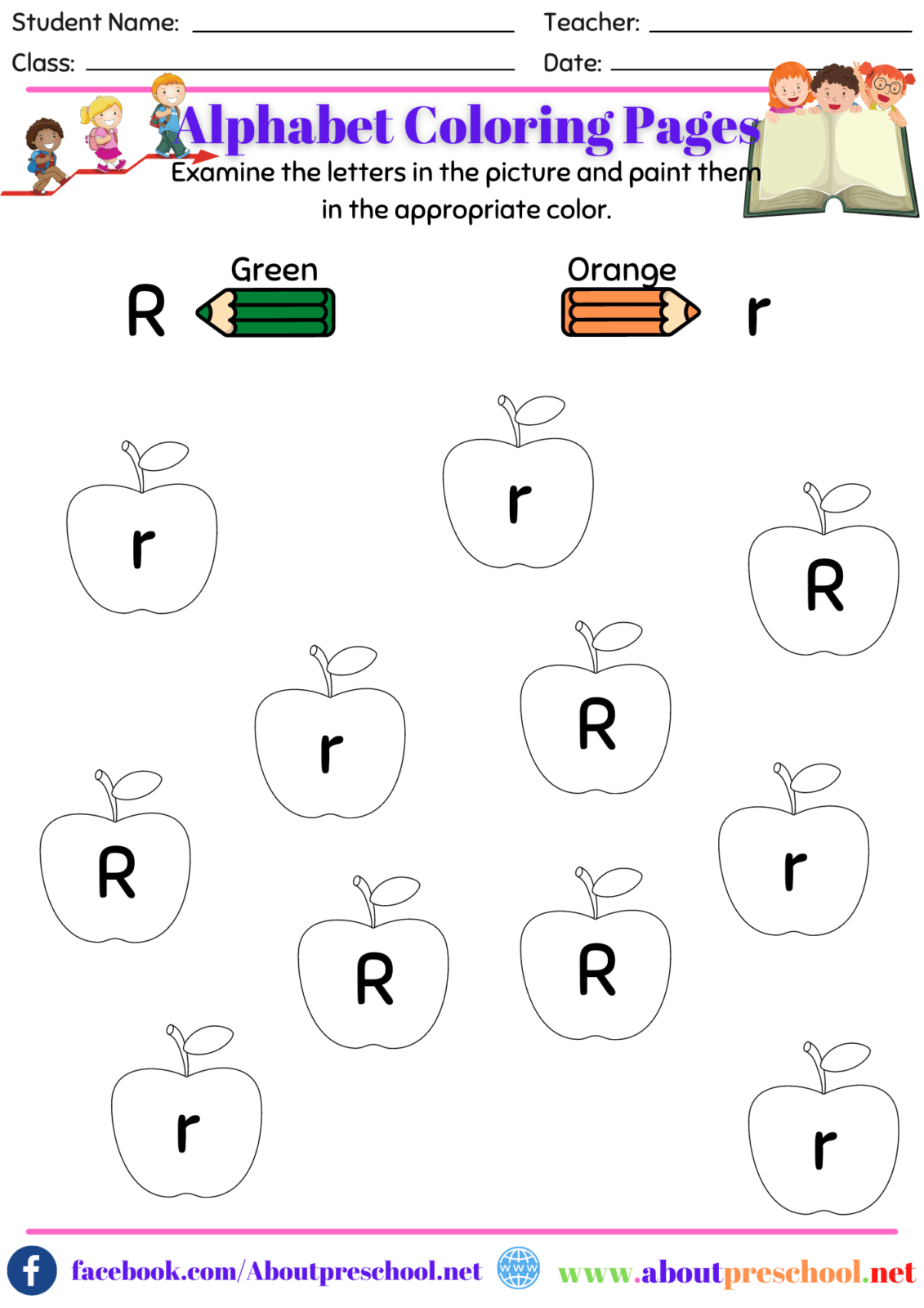 Alphabet Color Pages R