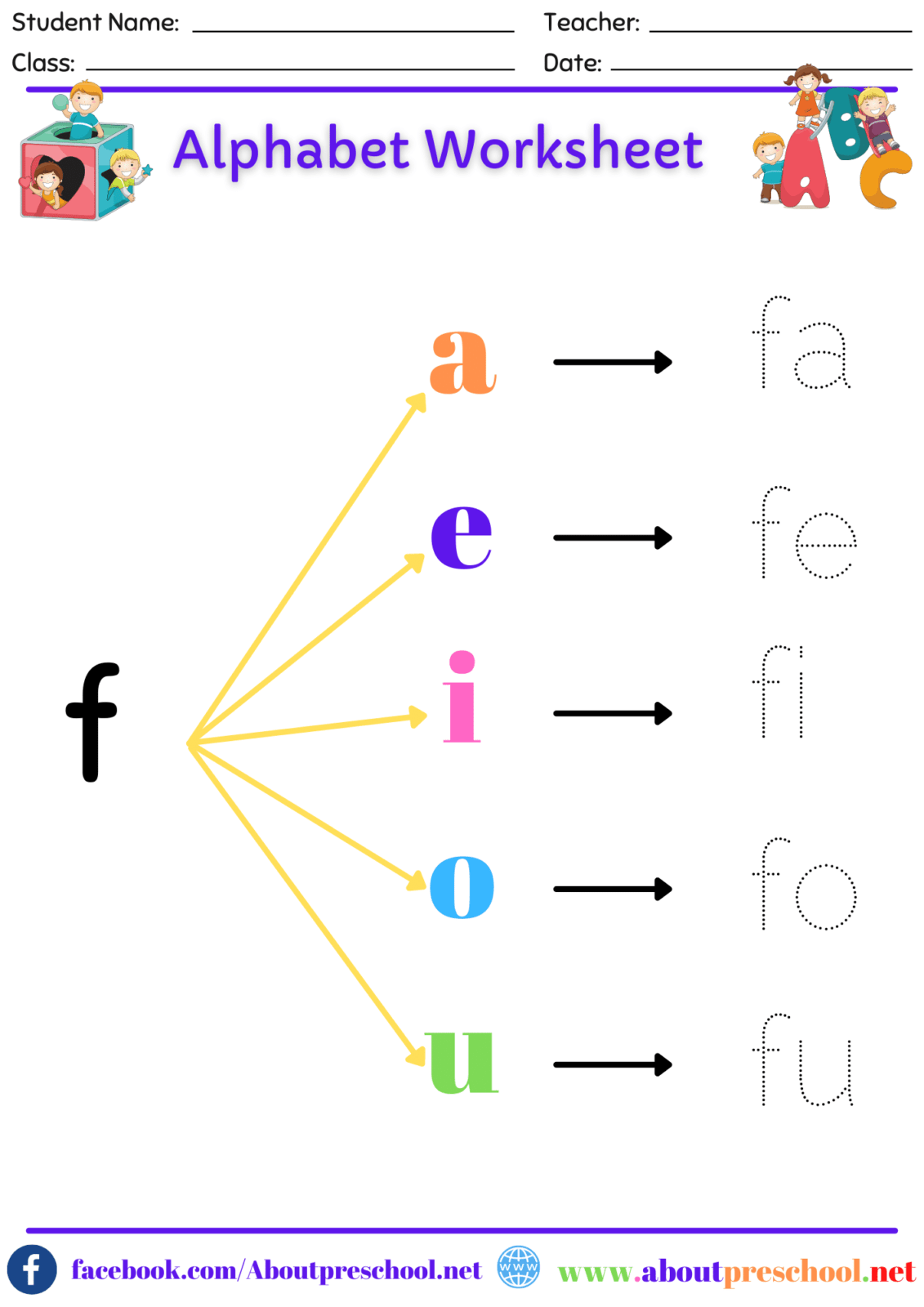 Alphabet F Worksheet