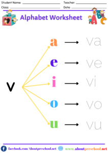 Alphabet V Worksheet