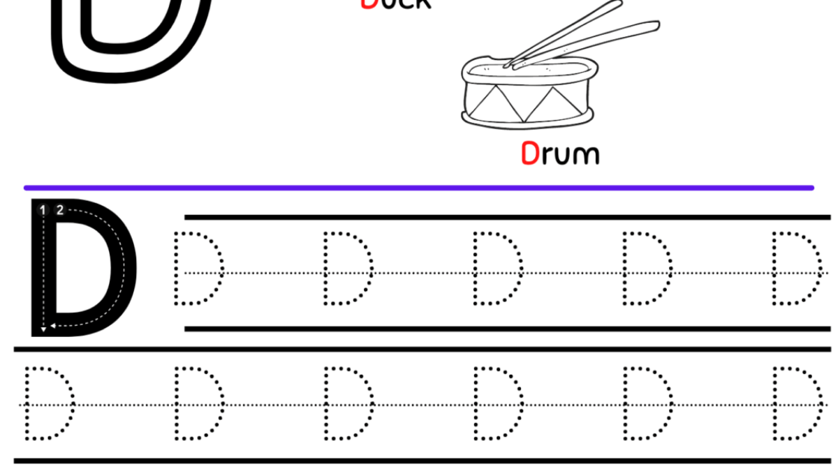 letter d worksheet about preschool