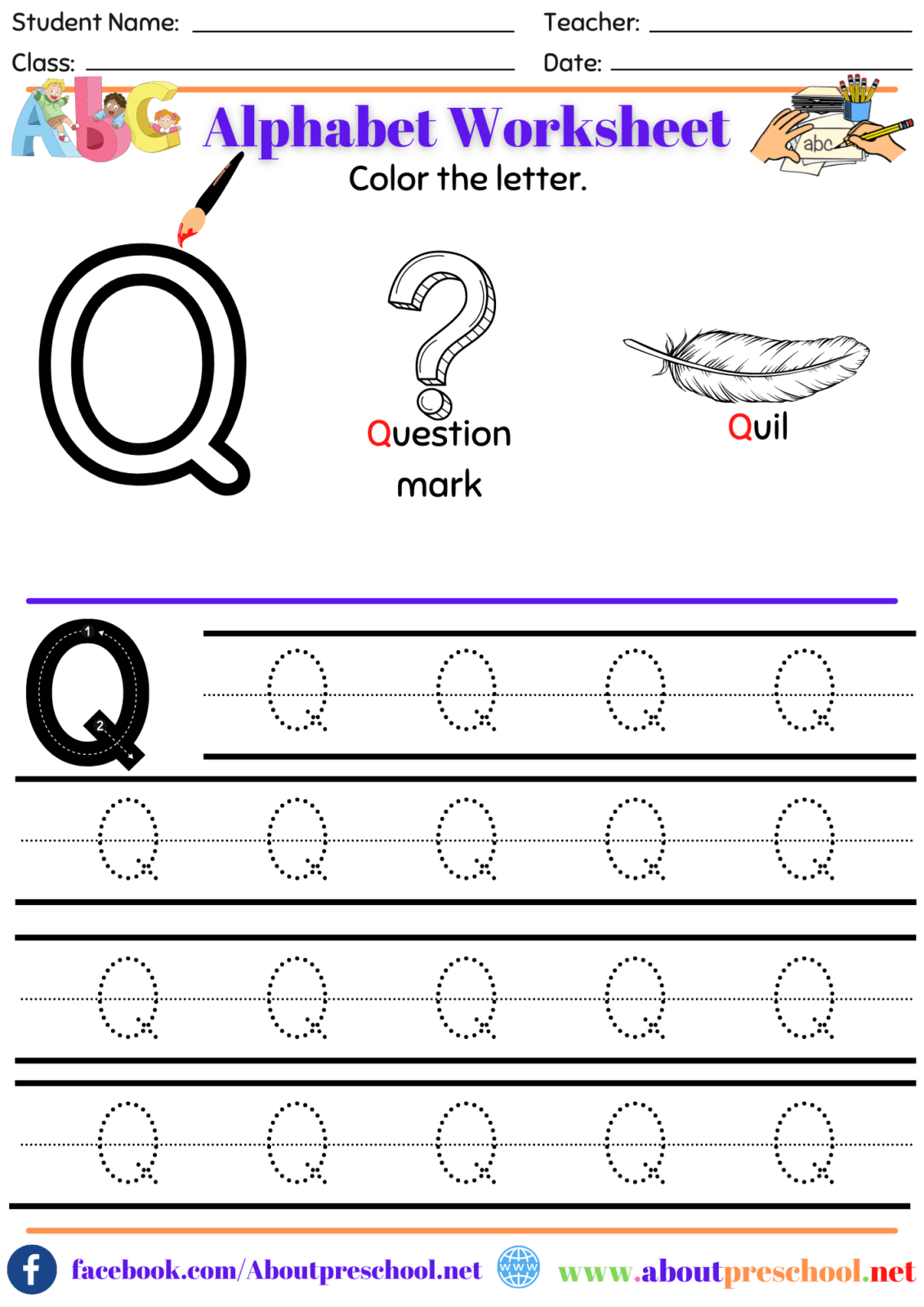 Letter Q worksheet