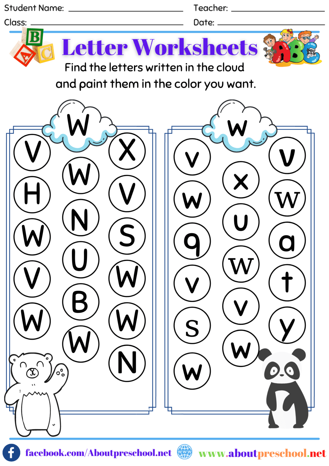 Free Letter W Tracing Worksheets Letter W Alphabet Tracing Worksheets Free Printable Pdf 