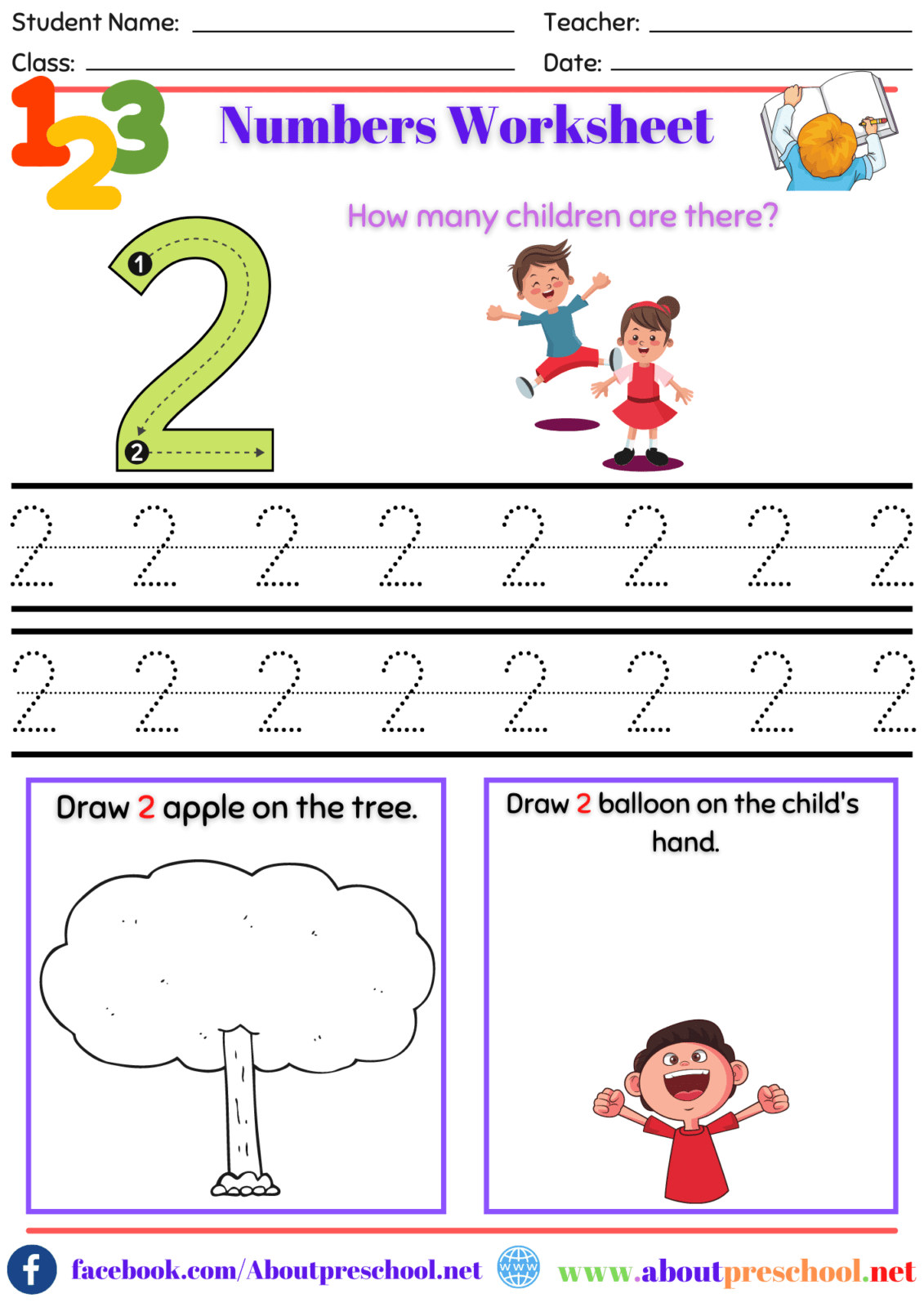 Number Worksheet Kindergarten 2