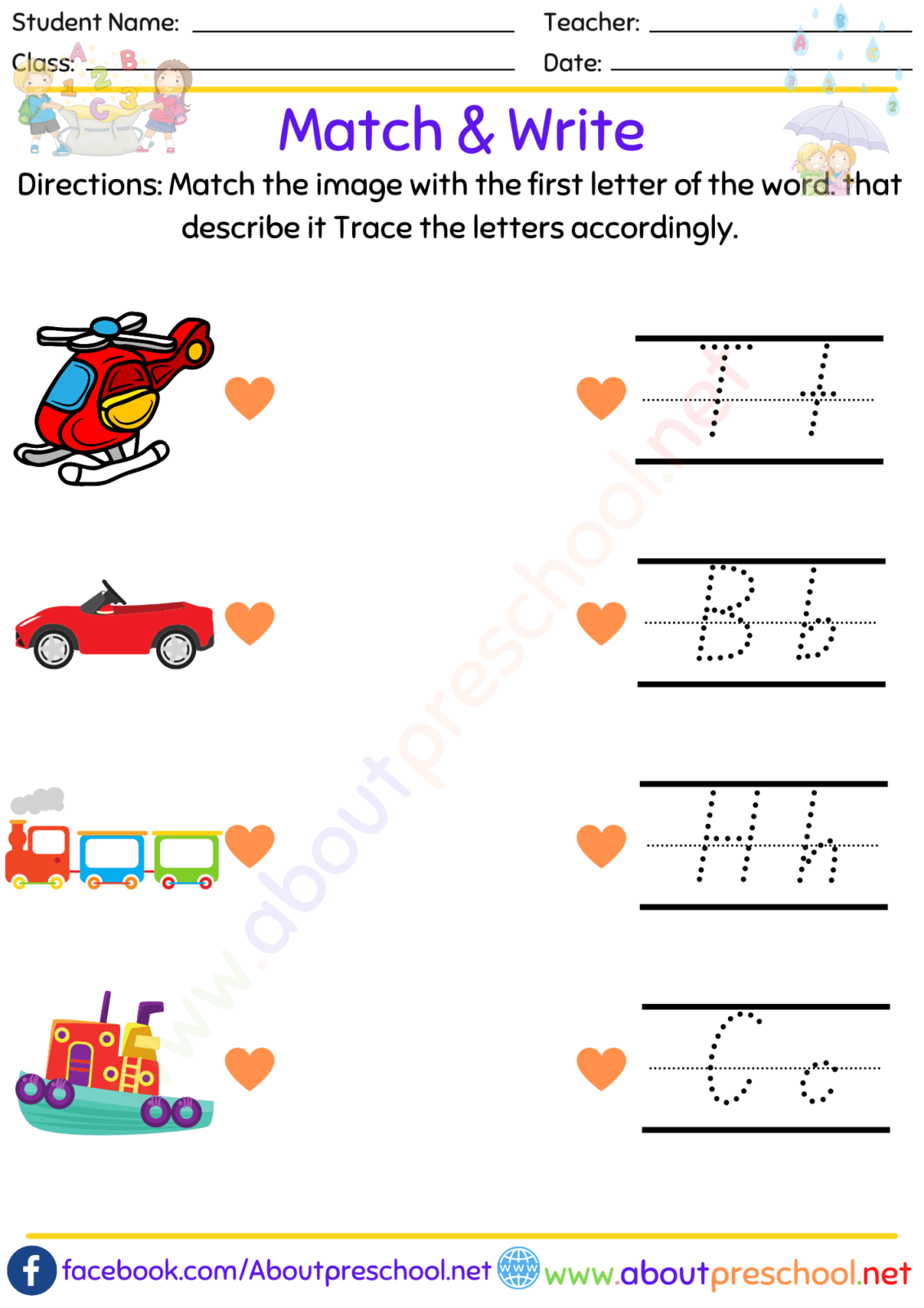 Alphabet Matching and Write-10